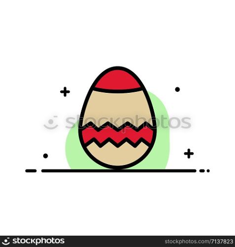 Easter, Egg, Spring Business Flat Line Filled Icon Vector Banner Template