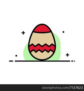 Easter, Egg, Spring Business Flat Line Filled Icon Vector Banner Template