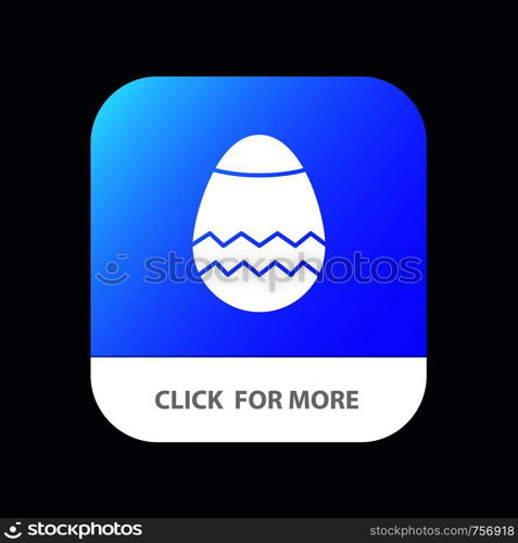 Easter, Egg, Spring Mobile App Button. Android and IOS Glyph Version