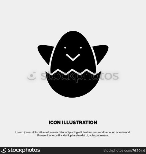 Easter, Egg, Spring solid Glyph Icon vector