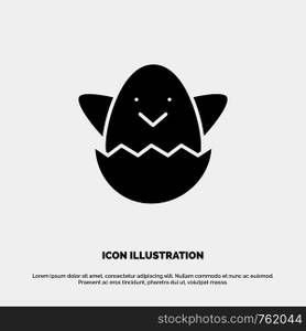 Easter, Egg, Spring solid Glyph Icon vector