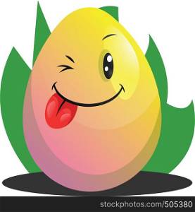 Easter egg winking and smiling illustration web vector on a white background