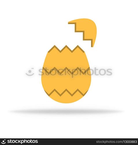 Easter egg with crack. Opened cracked egg. Vector EPS 10