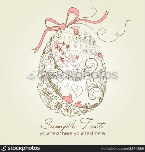 easter egg with floral elements