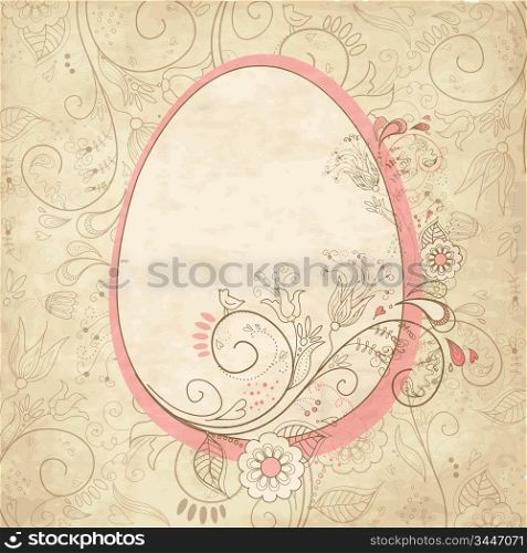 Easter egg with floral elements