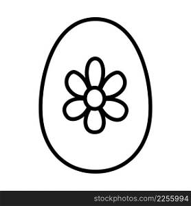 Easter Egg With Ornate Icon. Bold outline design with editable stroke width. Vector Illustration.