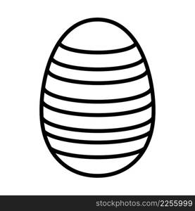 Easter Egg With Ornate Icon. Bold outline design with editable stroke width. Vector Illustration.