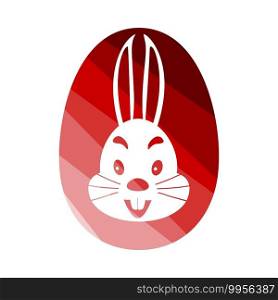 Easter Egg With Rabbit Icon. Flat Color Ladder Design. Vector Illustration.