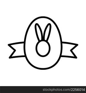 Easter Egg With Ribbon Icon. Bold outline design with editable stroke width. Vector Illustration.
