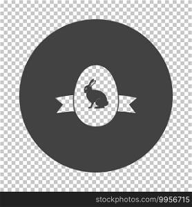 Easter Egg With Ribbon Icon. Subtract Stencil Design on Tranparency Grid. Vector Illustration.