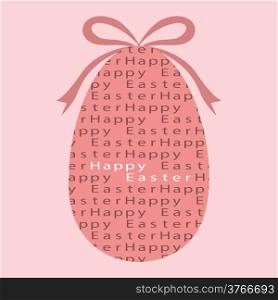 Easter egg with text and bow