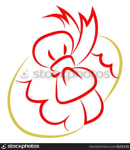 Easter egg with tie bow, illustration, vector on white background.