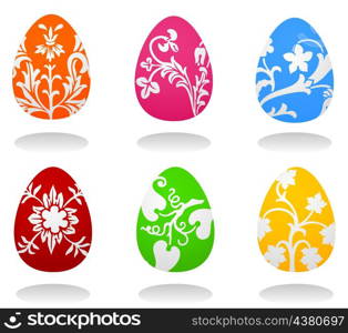 Easter egg2. Set of Easter eggs of different colour. A vector illustration