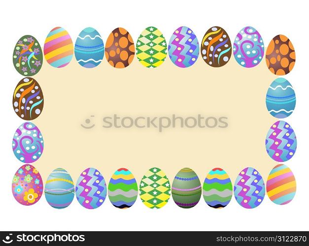 easter eggs around a blank banner