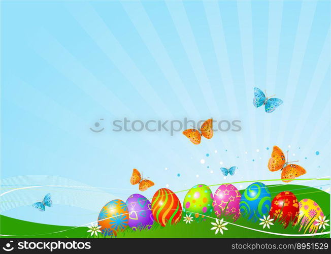 Easter eggs background vector image