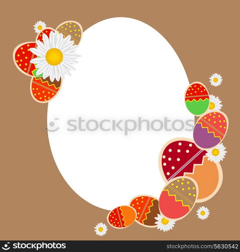 Easter eggs card with colourful eggs. vector illustration