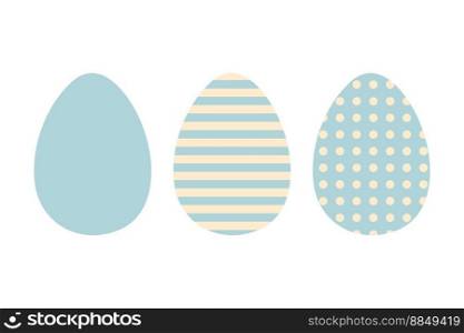 Easter eggs clipart collection in 1960 retro style. Perfect for stickers, cards, print. Isolated vector illustration for decor and design.