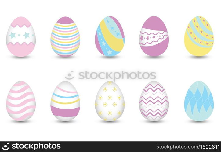 Easter eggs for decoration isolated on white background. Conceptual for Happy Easter ,vector illustration.