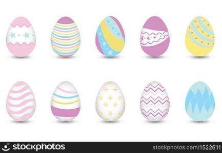 Easter eggs for decoration isolated on white background. Conceptual for Happy Easter ,vector illustration.