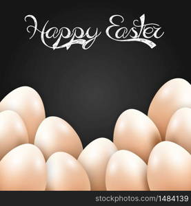 Easter eggs isolated black background.Vector