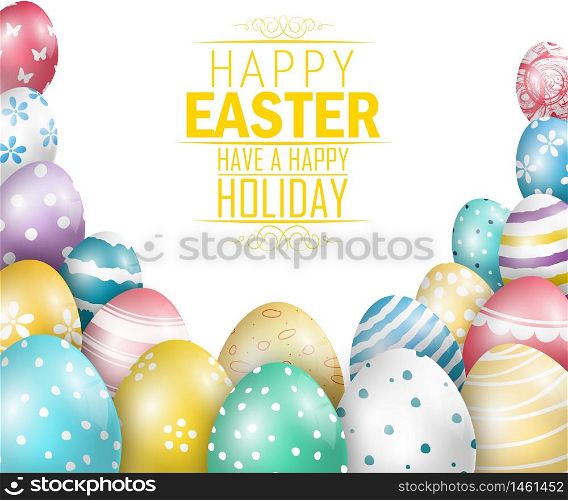 Easter eggs on white background.Vector