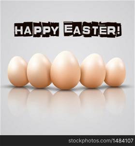 Easter eggs on white background.Vector