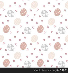 Easter eggs pastel seamless pattern. Happy Easter background. Festive print for textiles, packaging, wallpaper and design. Vector illustration. Easter eggs pastel seamless pattern