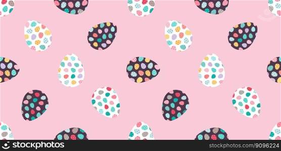 Easter eggs seamless pattern. Decorated Easter eggs background. Easter eggs pattern. Decorated Easter eggs background