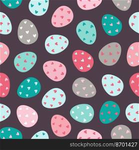 Easter eggs seamless pattern. Decorated Easter eggs. Design for textiles, packaging, wrappers, greeting cards, paper, printing. Vector illustration. Easter eggs seamless pattern.Decorated Easter eggs