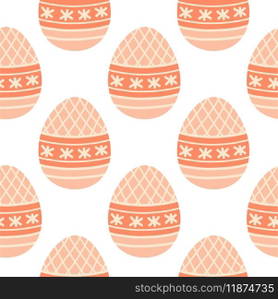 Easter eggs seamless pattern, Easter symbol, decorative vector elements. Easter colored eggs simple pattern. Vector illustration isolated.