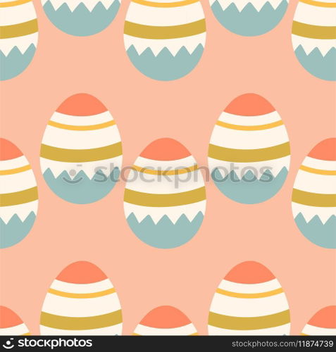 Easter eggs seamless pattern, Easter symbol, decorative vector elements. Easter colored eggs simple pattern. Vector illustration isolated.