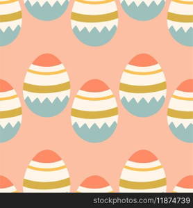 Easter eggs seamless pattern, Easter symbol, decorative vector elements. Easter colored eggs simple pattern. Vector illustration isolated.