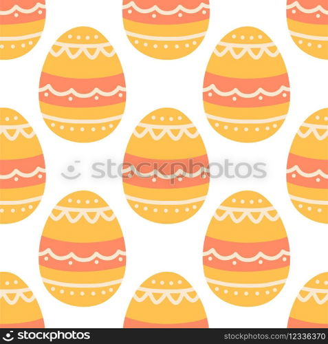 Easter eggs seamless pattern, Easter symbol, decorative vector elements. Easter colored eggs simple pattern. Vector illustration isolated.