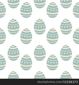Easter eggs seamless pattern, Easter symbol, decorative vector elements. Easter colored eggs simple pattern. Vector illustration isolated.
