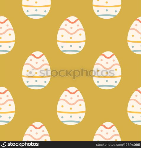 Easter eggs seamless pattern, Easter symbol, decorative vector elements. Easter colored eggs simple pattern. Vector illustration isolated.