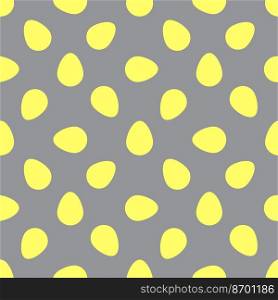 Easter eggs seamless pattern. Yellow Easter eggs on a gray background Trend pattern in the colors of the year 2021. Design for textiles, packaging, wrappers, greeting cards, paper, printing. Vector. eggs pattern. Yellow eggs on a gray background