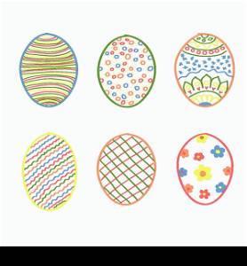Easter Eggs set for your design. Handdrawn. EPS10 vector.