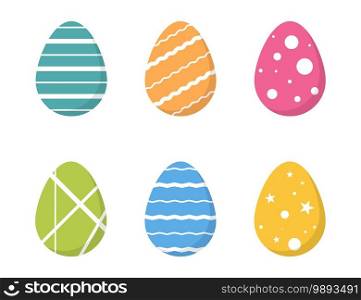 Easter eggs. Vector Easter eggs icons, isolated. Egg in flat design. Vector illustration