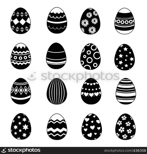 Easter eggs vector icons for holiday spring, seasonal traditional christianity illustration. Easter eggs vector icons