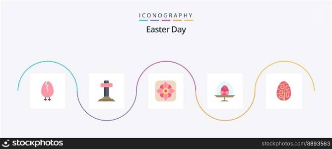 Easter Flat 5 Icon Pack Including easter. celebration. flower. easter. egg
