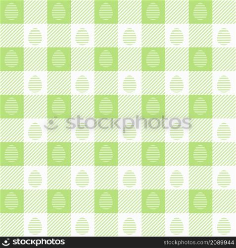 Easter gingham seamless pattern. Green vichy checkered background with eggs. Vector. Easter gingham seamless pattern. Green vichy checkered background with eggs. Vector.