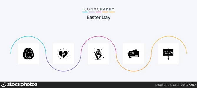 Easter Glyph 5 Icon Pack Including egg. easter. easter. egg. easter