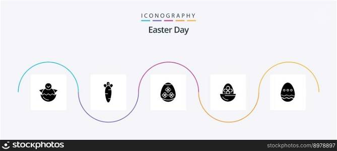 Easter Glyph 5 Icon Pack Including food. easter. nature. boiled egg. holidays