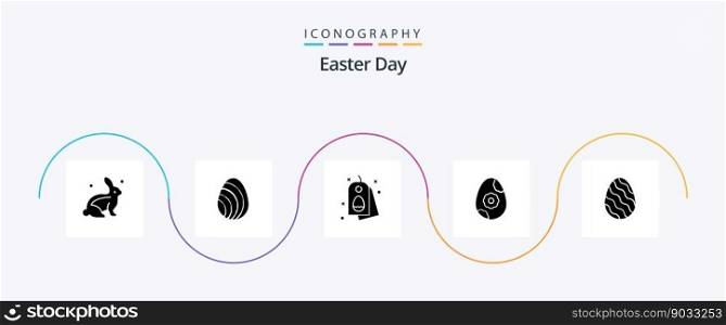 Easter Glyph 5 Icon Pack Including nature. egg. tag. flower. egg