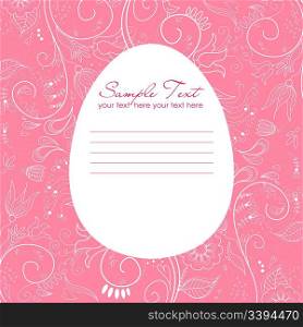 Easter greeting card with decorative egg