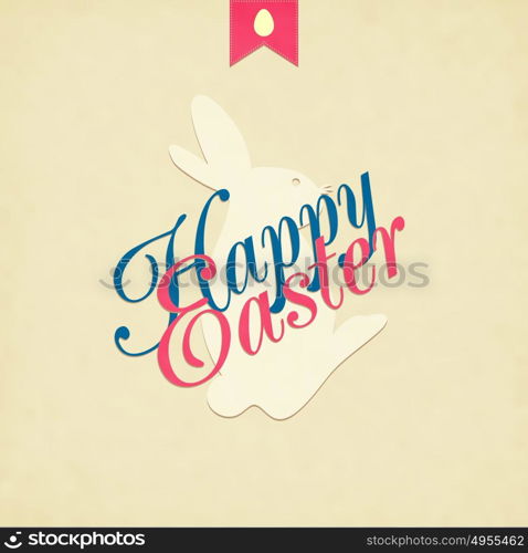Easter Hand Drawn Egg With Text On Grunge Background