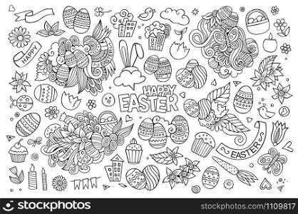 Easter hand drawn vector symbols and objects. Easter hand drawn symbols and objects