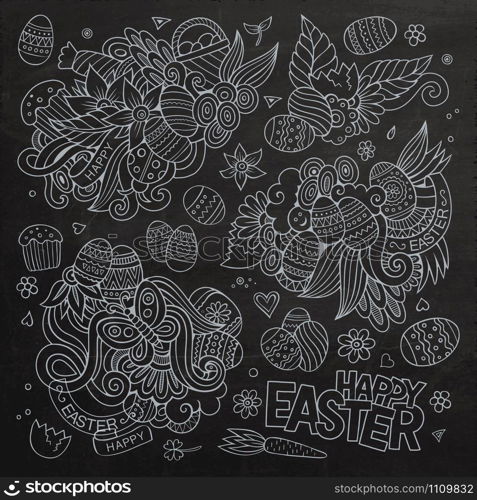 Easter hand drawn vector symbols and objects. Easter vector symbols and objects