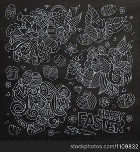 Easter hand drawn vector symbols and objects. Easter vector symbols and objects
