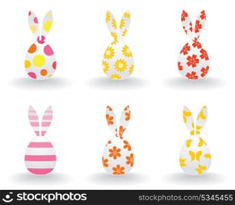 Easter hares. Easter icons of hares. A vector illustration